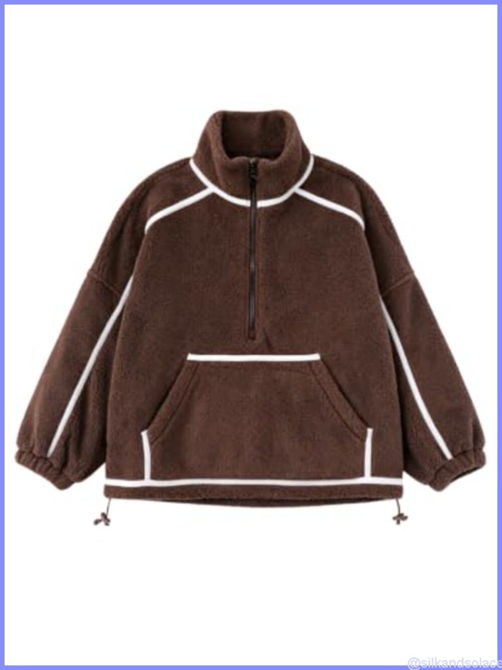 Fleece Jacket Half Zip Pullover Oversized Sweatshirt with Pocket